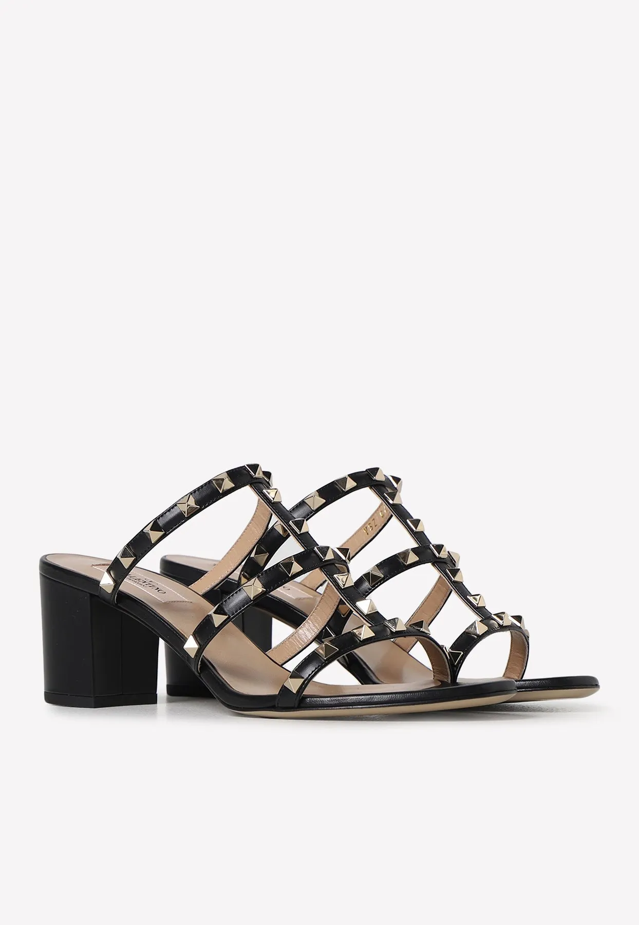 65 Rockstud Leather Mules