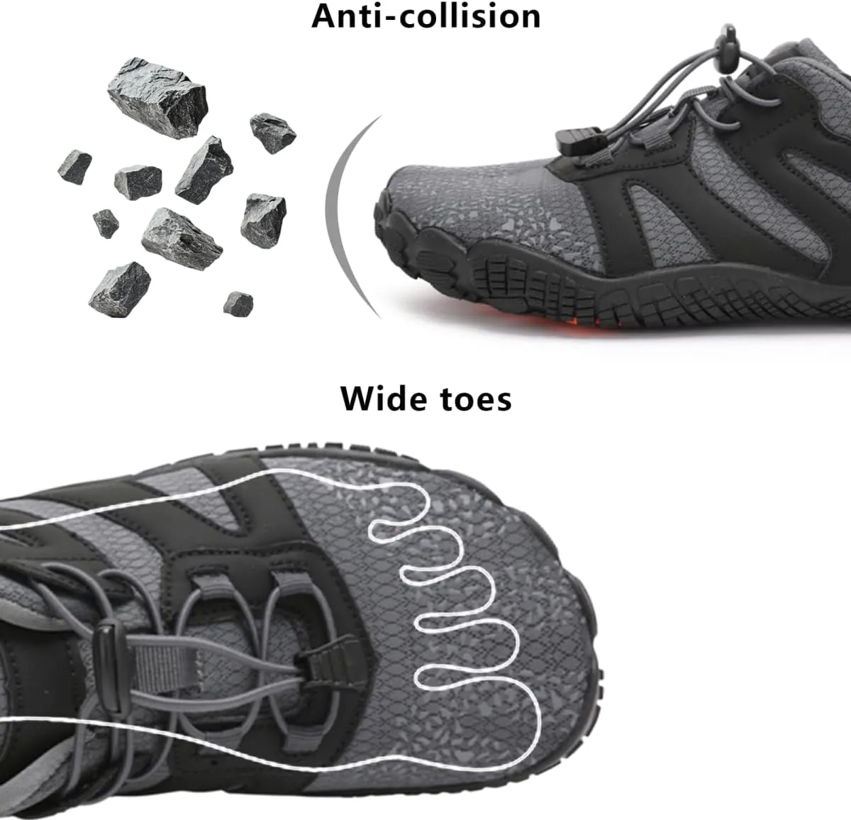Barefoot Shoes Men Women Minimalist Wide Toe Box Zero Drop Lightweight Cross Training Shoes Trail Running Hiking Sneakers