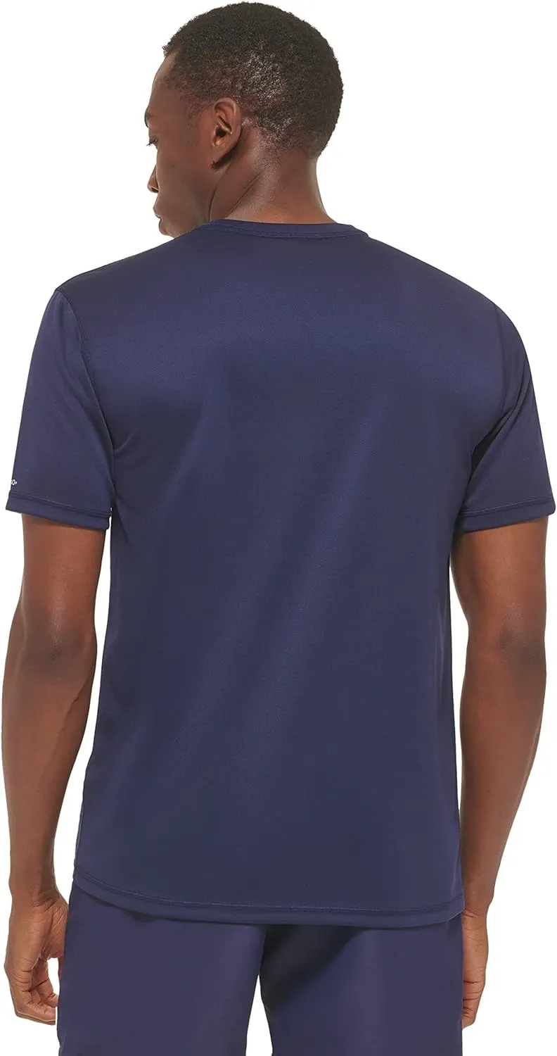 Calvin Klein Men's Standard Light Weight Quick Dry Short Sleeve 40  UPF Protection Active Top