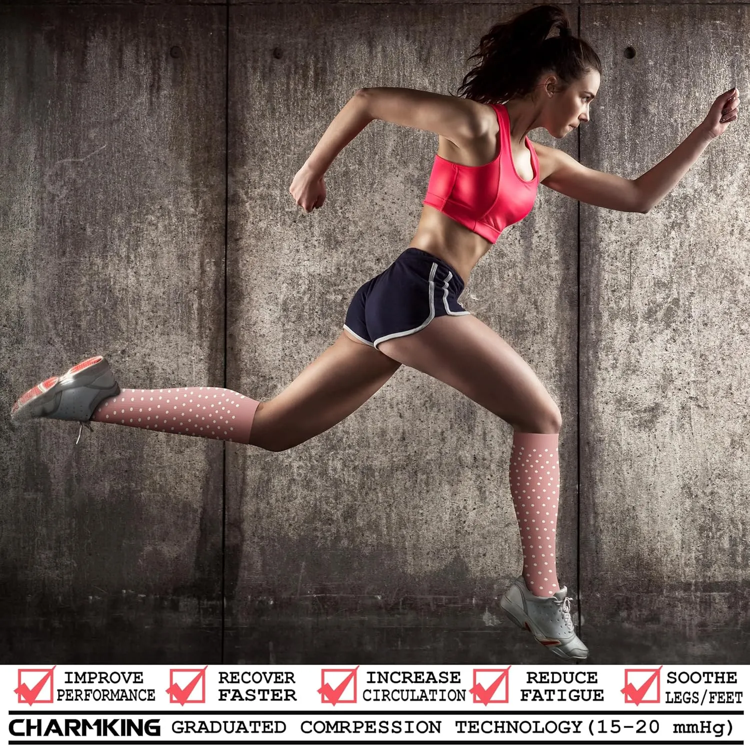 CHARMKING 3 Pairs Open Toe Compression Socks for Women & Men Circulation 15-20 mmHg is Best Support for All Day Wear