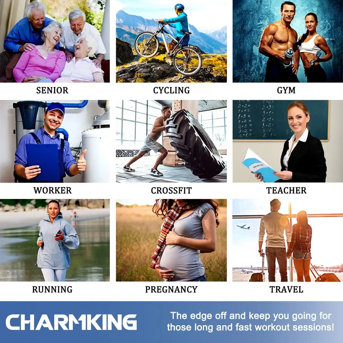 CHARMKING 3 Pairs Open Toe Compression Socks for Women & Men Circulation 15-20 mmHg is Best Support for All Day Wear
