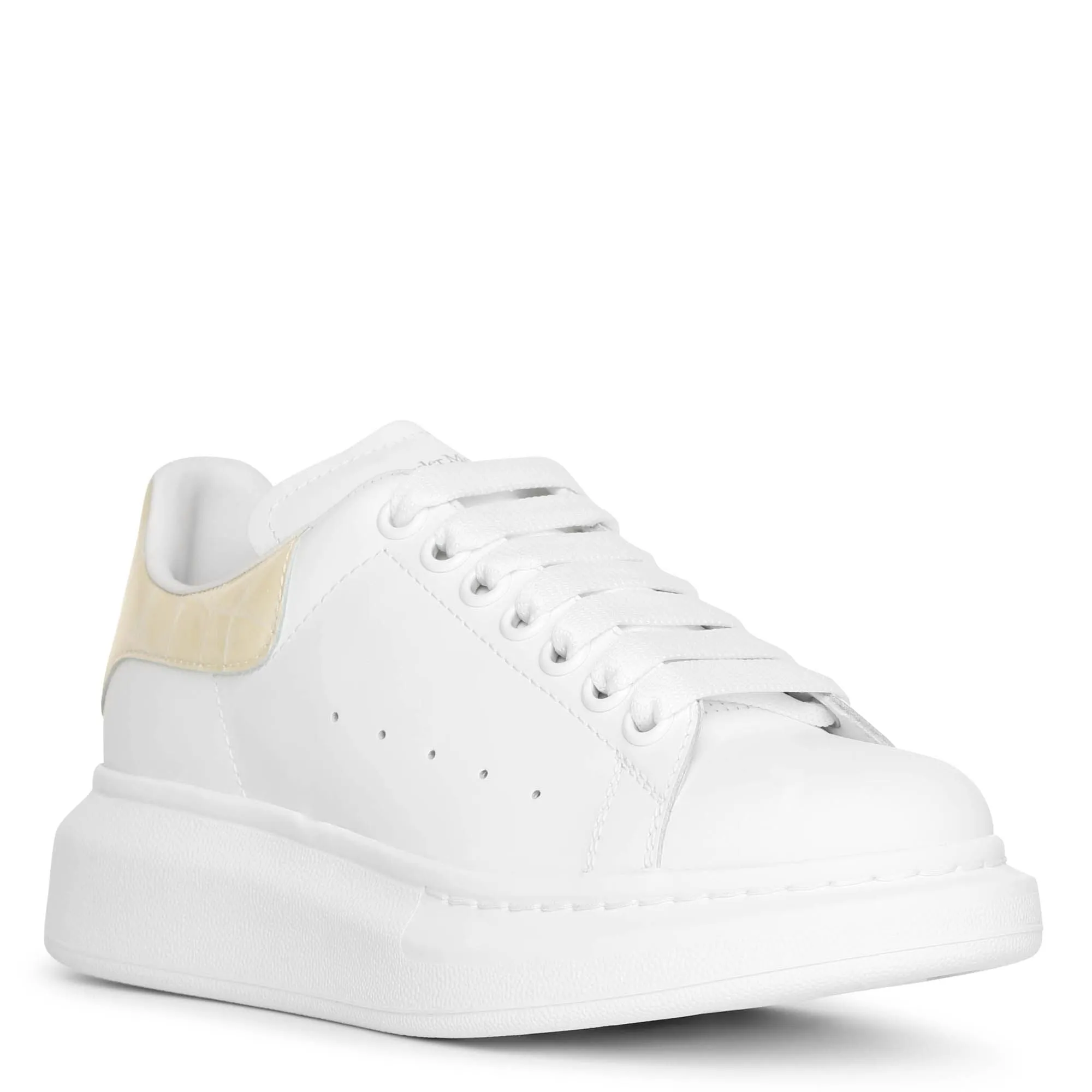 Classic croco print cream sneakers