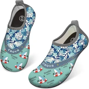 CROVA Toddler Kids Water Shoes Quick Dry Aqua Socks Non-Slip Barefoot Sports Shoes for Boys Girls Toddler