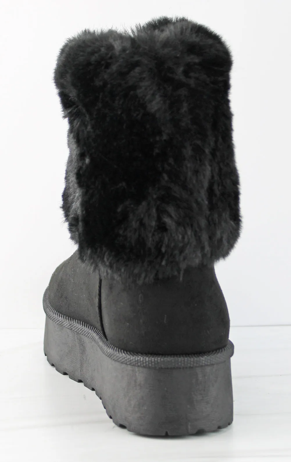 Denmark 35 Women's Faux Fur Platform Ankle Boots