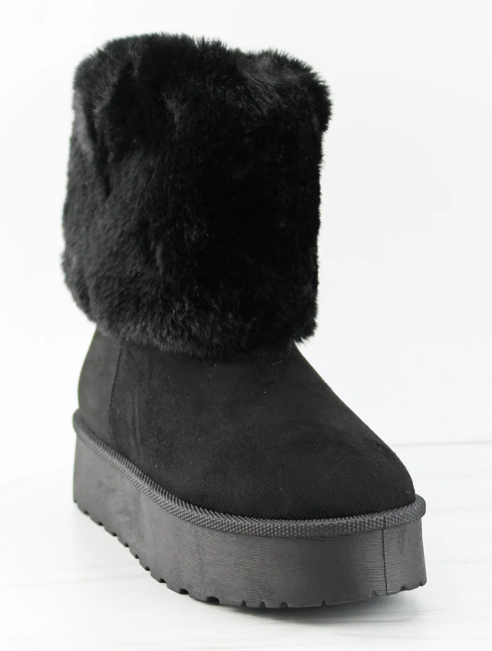 Denmark 35 Women's Faux Fur Platform Ankle Boots