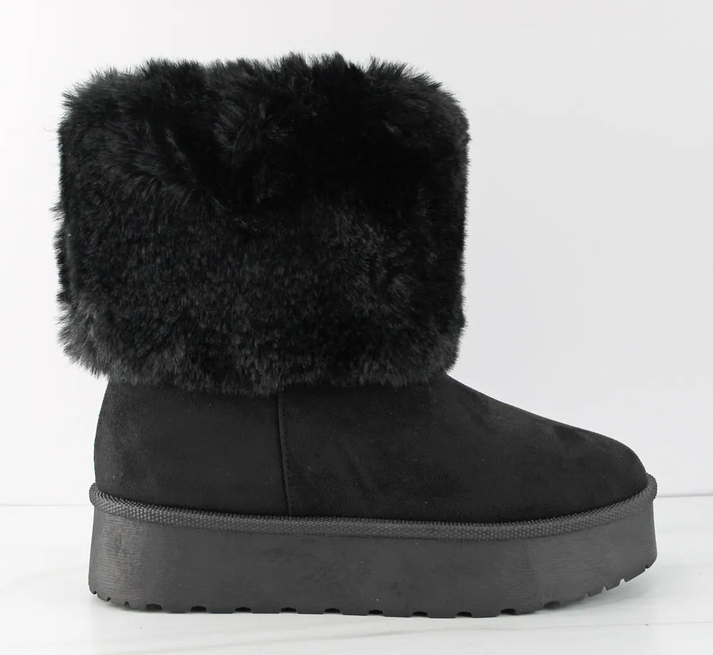 Denmark 35 Women's Faux Fur Platform Ankle Boots