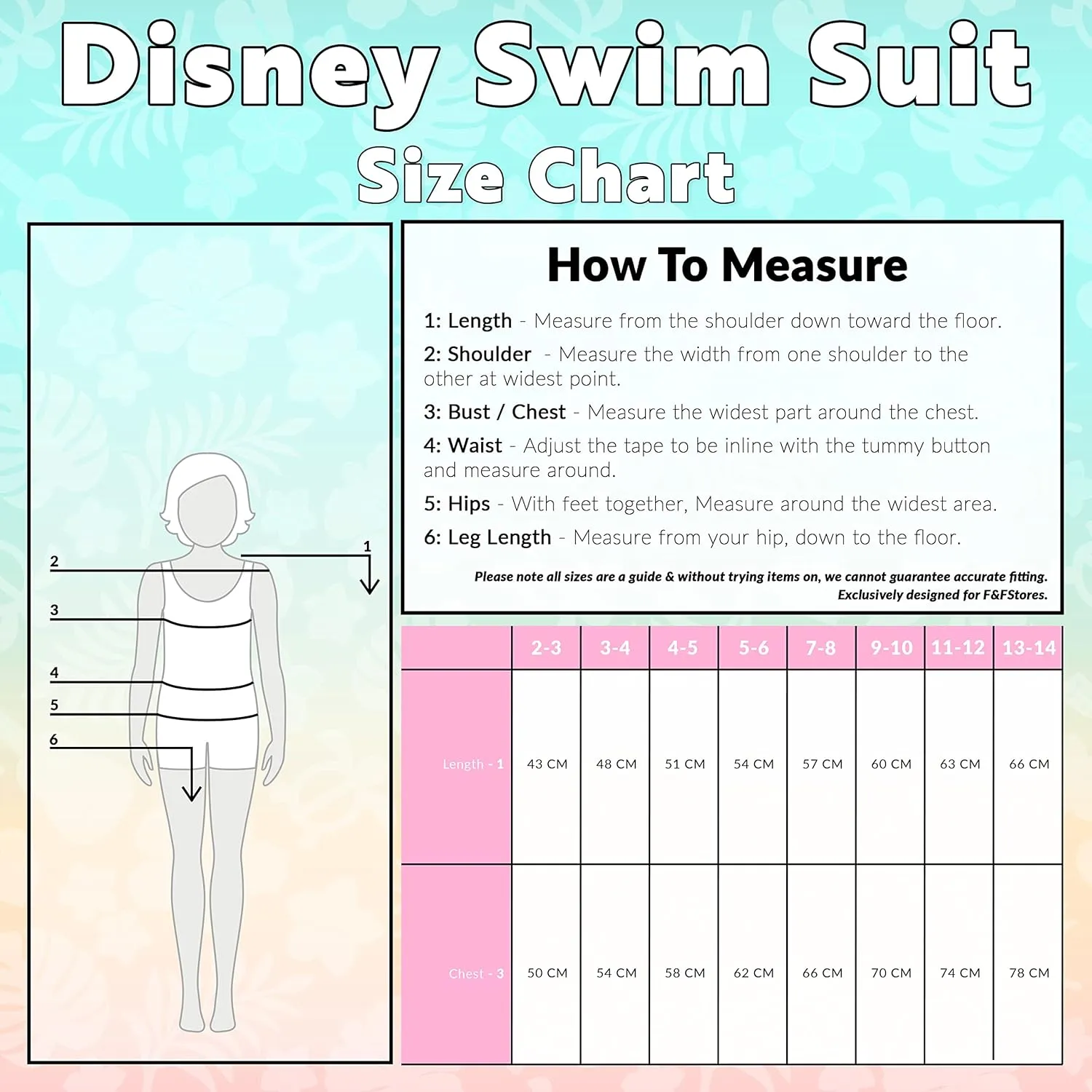Disney Girls One Piece Swimsuit Comfortable Stretchy Swimsuit - Girls Gifts