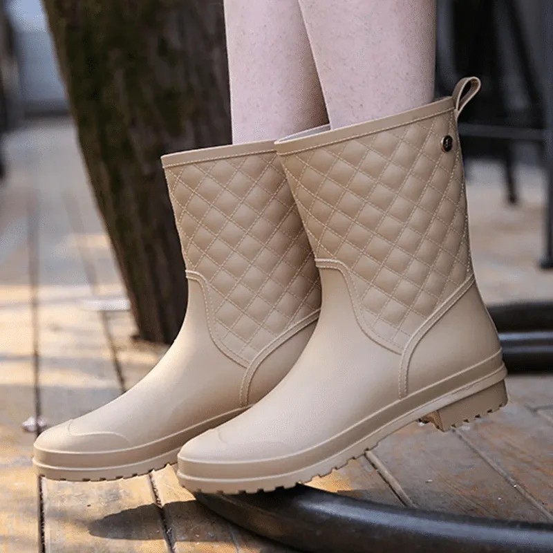 Groovywish Women Rain Boots Orthopedic Mid Calf Shoes