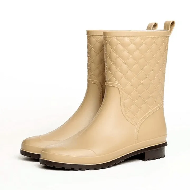 Groovywish Women Rain Boots Orthopedic Mid Calf Shoes