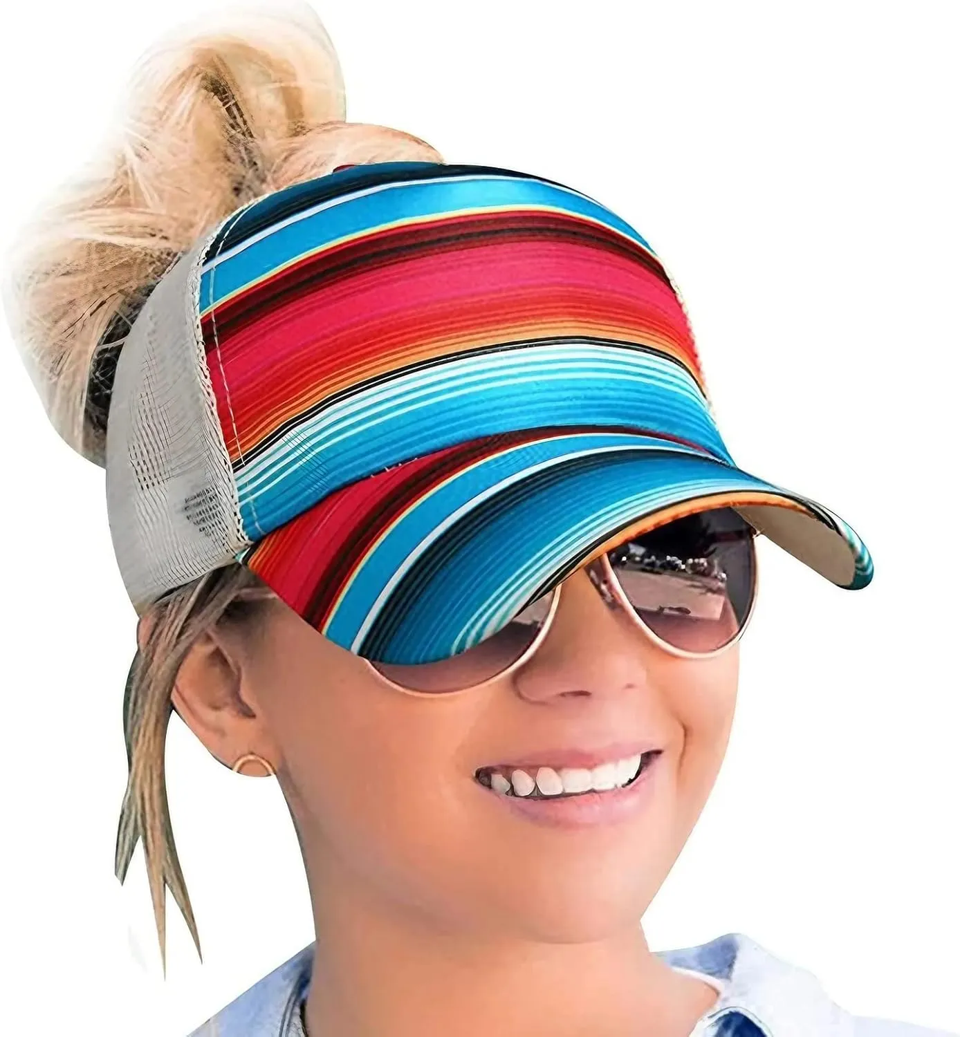 ProMindFun Womens Pony Hat High Ponytail Baseball Cap Girls Messy Bun Caps Camouflage Trucker Bad Hair Day Adjustable Dad Hat