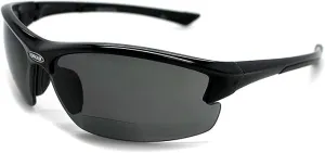 Renegade Patented Bifocal Polarized Reader Half Rim Men's Fishing Sunglasses 100%UV Protection - (Black Frame, Grey Lens - 613649, Bifocal  2.00)