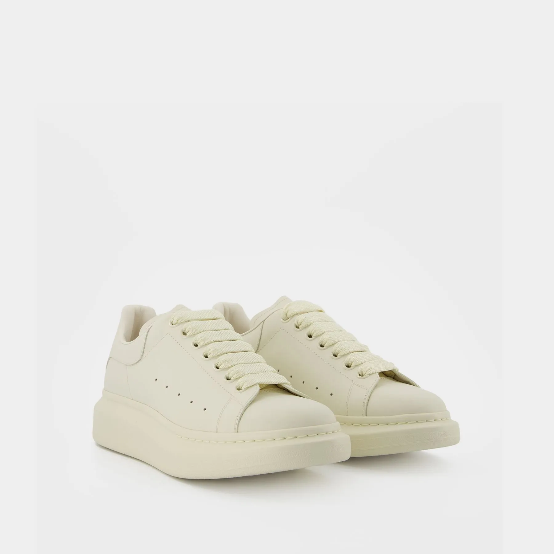 Sneakers Oversized - Alexander Mcqueen - Cuir - Noir/Blanc