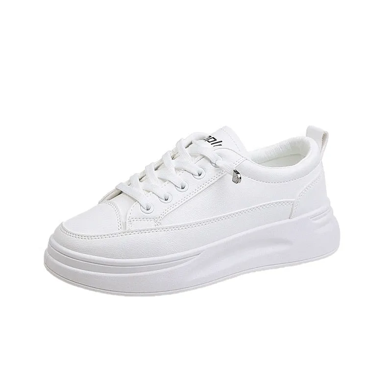 Thick-Sole Women's Casual Sneakers - Korean Style Platform Flats