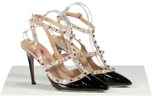 Valentino Garavani Black Rockstud 100 Two-tone Patent Leather Pumps UK 6 EU 39 👠