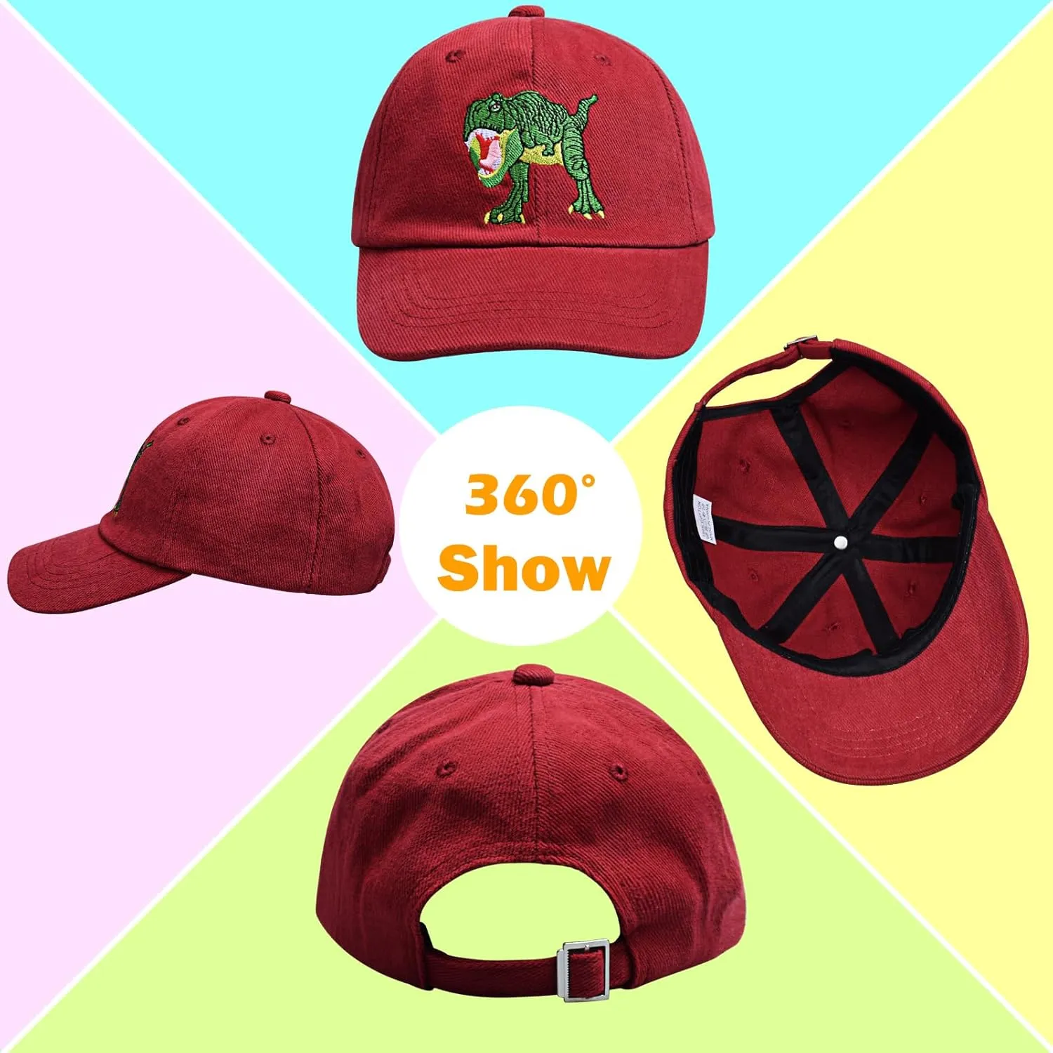ZGDG Kids Boys Girls Baseball Cap Toddler Embroidery Car Trucker Hat Adjustable Washed Vintage Sun Fishing Hat for 3-8 Years