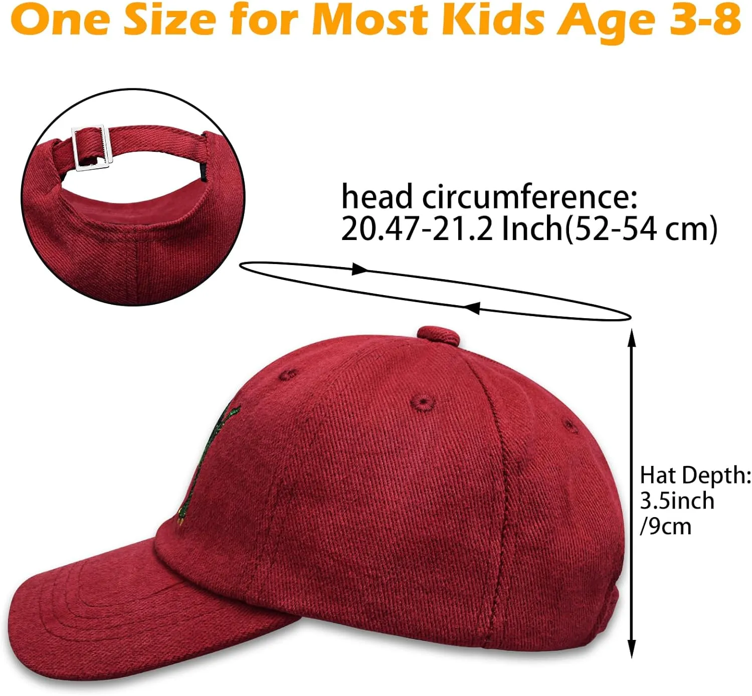 ZGDG Kids Boys Girls Baseball Cap Toddler Embroidery Car Trucker Hat Adjustable Washed Vintage Sun Fishing Hat for 3-8 Years